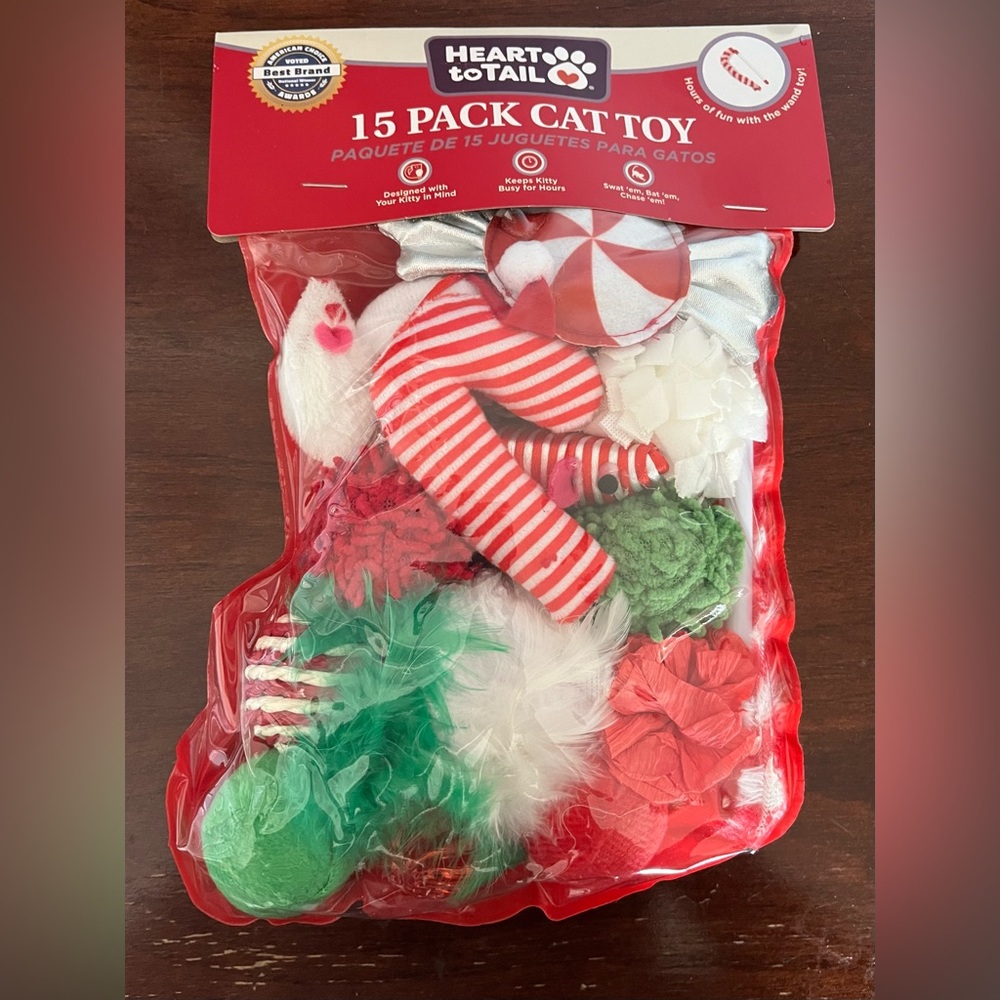 π₯π»HPπ₯π»NEW UNOPENED HEART toTAIL 15 πCAT TOYS, HOLIDAY STOCKING. Hours/Fun - Picture 1 of 7